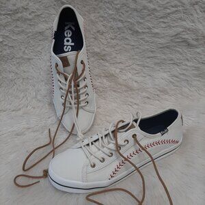 Keds Women's Kickstart Pennant Baseball Stitch Double Shoeslace Sneaker US 9M